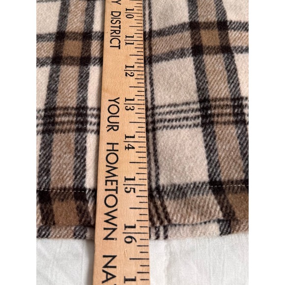 Brown Plaid Mini Skirt High Waisted A-Line Lined sz L - Picture 5 of 8